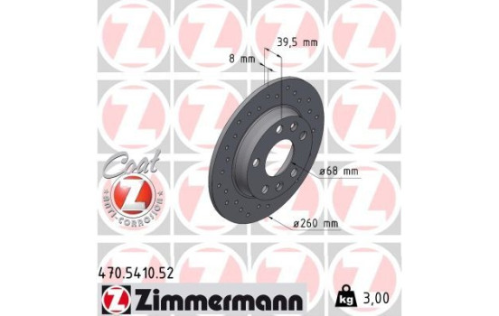 Bromsskiva SPORT BROMSSKIVA Z 470.5410.52 Zimmermann
