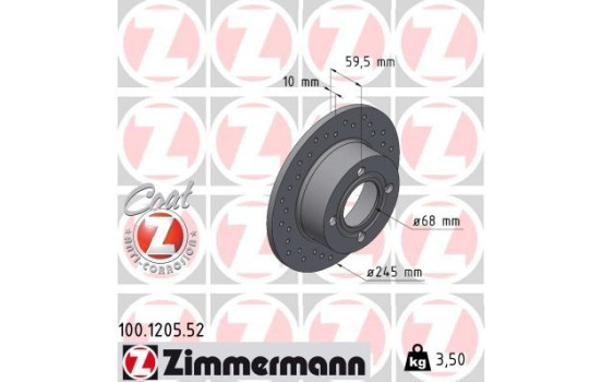 Bromsskiva SPORT COAT Z 100.1205.52 Zimmermann, bild 2
