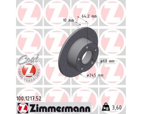 Bromsskiva SPORT COAT Z 100.1217.52 Zimmermann, bild 2