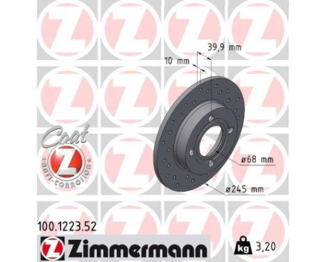 Bromsskiva SPORT COAT Z 100.1223.52 Zimmermann, bild 2