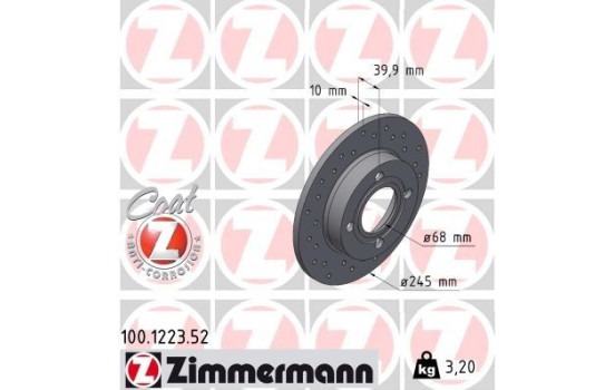 Bromsskiva SPORT COAT Z 100.1223.52 Zimmermann, bild 2