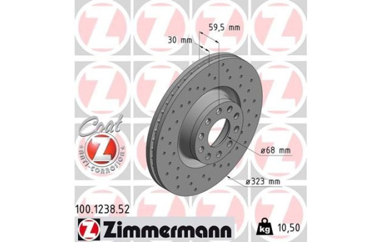 Bromsskiva SPORT COAT Z 100.1238.52 Zimmermann, bild 2