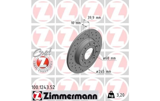 Bromsskiva SPORT COAT Z 100.1243.52 Zimmermann, bild 2