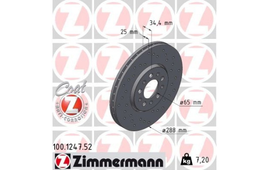 Bromsskiva SPORT COAT Z 100.1247.52 Zimmermann, bild 2