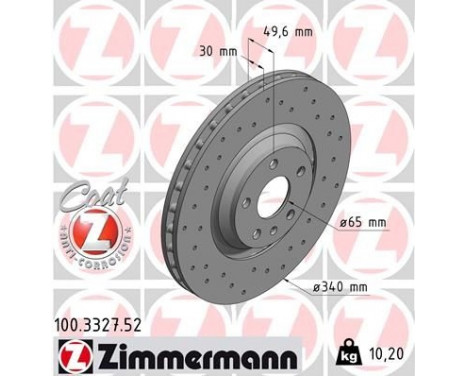 Bromsskiva SPORT COAT Z 100.3327.52 Zimmermann, bild 2