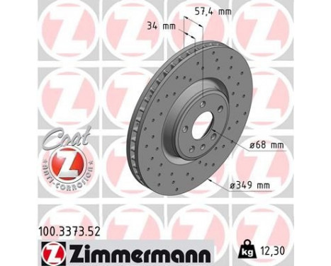 Bromsskiva SPORT COAT Z 100.3373.52 Zimmermann, bild 2