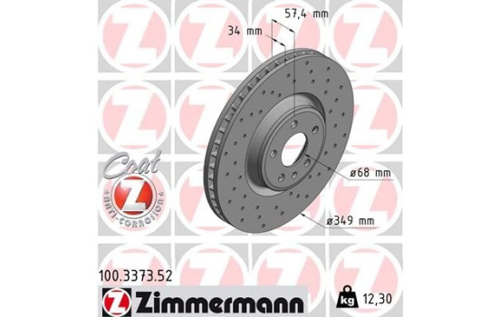 Bromsskiva SPORT COAT Z 100.3373.52 Zimmermann, bild 2