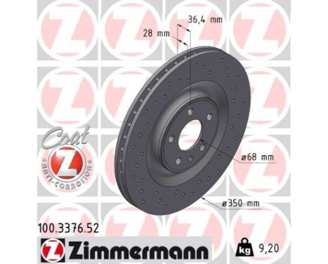 Bromsskiva SPORT COAT Z 100.3376.52 Zimmermann, bild 2