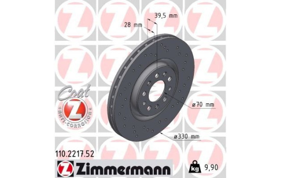 Bromsskiva SPORT COAT Z 110.2217.52 Zimmermann, bild 2