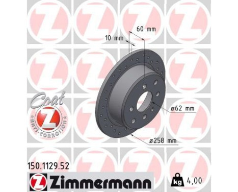 Bromsskiva SPORT COAT Z 150.1129.52 Zimmermann, bild 2