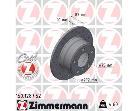 Bromsskiva SPORT COAT Z 150.1287.52 Zimmermann, bild 2