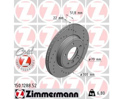 Bromsskiva SPORT COAT Z 150.1288.52 Zimmermann, bild 2