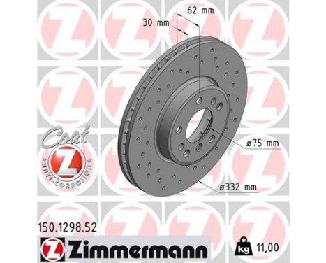 Bromsskiva SPORT COAT Z 150.1298.52 Zimmermann, bild 2