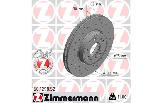 Bromsskiva SPORT COAT Z 150.1298.52 Zimmermann, bild 2