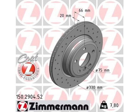 Bromsskiva SPORT COAT Z 150.2904.52 Zimmermann, bild 2