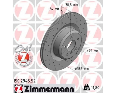 Bromsskiva SPORT COAT Z 150.2945.52 Zimmermann, bild 2