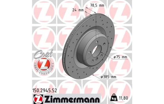 Bromsskiva SPORT COAT Z 150.2945.52 Zimmermann, bild 2