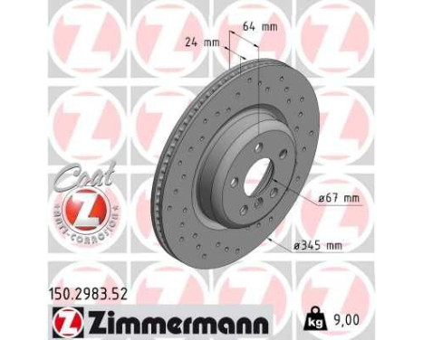 Bromsskiva SPORT COAT Z 150.2983.52 Zimmermann