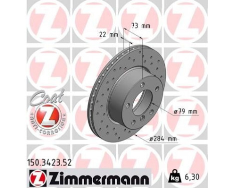 Bromsskiva SPORT COAT Z 150.3423.52 Zimmermann, bild 2