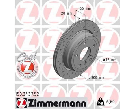 Bromsskiva SPORT COAT Z 150.3437.52 Zimmermann, bild 2