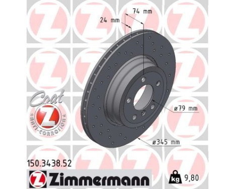 Bromsskiva SPORT COAT Z 150.3438.52 Zimmermann, bild 2