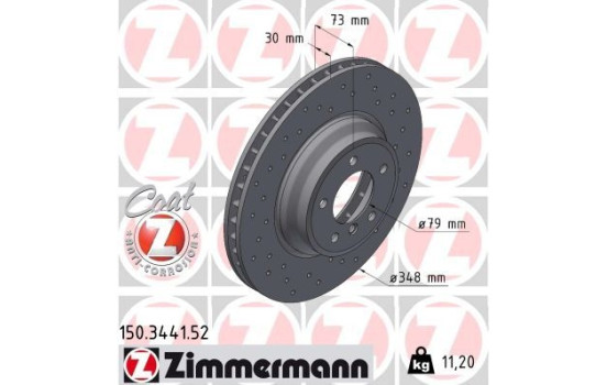Bromsskiva SPORT COAT Z 150.3441.52 Zimmermann, bild 2