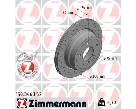 Bromsskiva SPORT COAT Z 150.3463.52 Zimmermann, bild 2