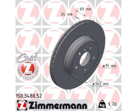 Bromsskiva SPORT COAT Z 150.3480.52 Zimmermann, bild 2