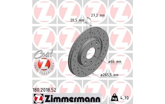 Bromsskiva SPORT COAT Z 180.2018.52 Zimmermann, bild 2