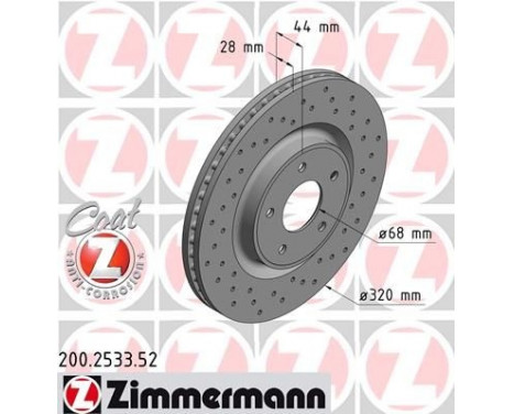 Bromsskiva SPORT COAT Z 200.2533.52 Zimmermann