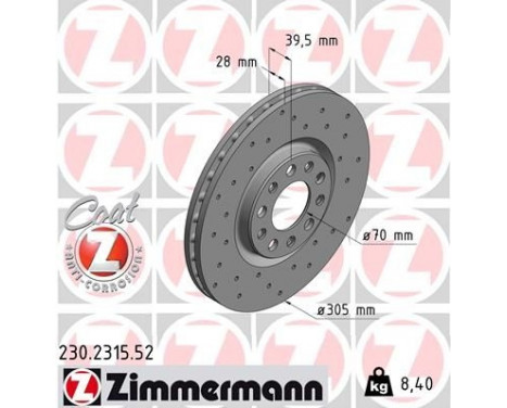 Bromsskiva SPORT COAT Z 230.2315.52 Zimmermann, bild 2