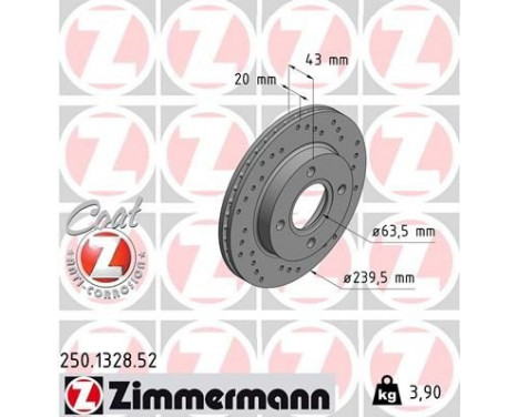 Bromsskiva SPORT COAT Z 250.1328.52 Zimmermann, bild 2