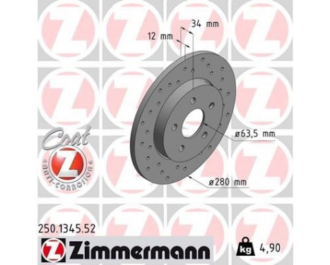 Bromsskiva SPORT COAT Z 250.1345.52 Zimmermann