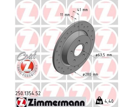 Bromsskiva SPORT COAT Z 250.1354.52 Zimmermann