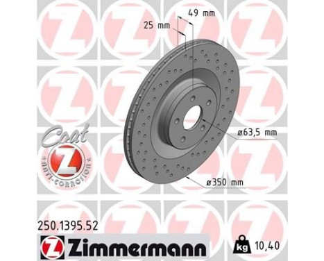 Bromsskiva SPORT COAT Z 250.1395.52 Zimmermann