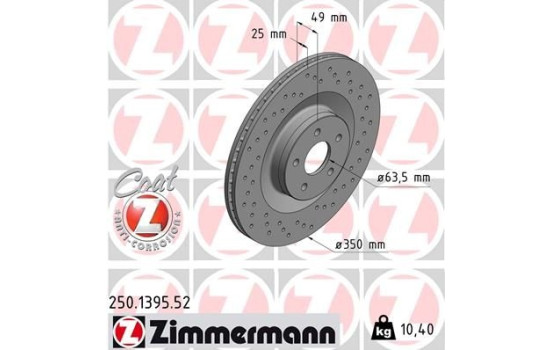 Bromsskiva SPORT COAT Z 250.1395.52 Zimmermann