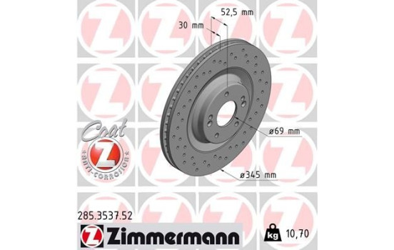 Bromsskiva SPORT COAT Z 285.3537.52 Zimmermann