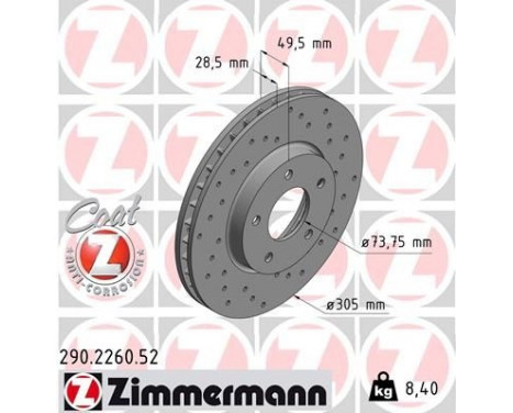 Bromsskiva SPORT COAT Z 290.2260.52 Zimmermann, bild 2