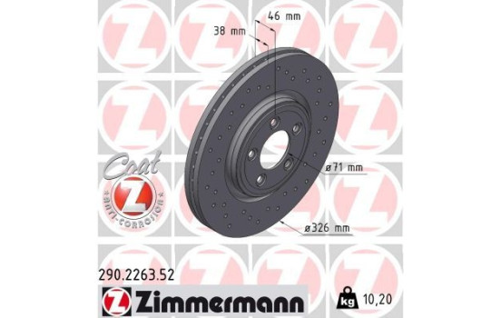 Bromsskiva SPORT COAT Z 290.2263.52 Zimmermann, bild 2