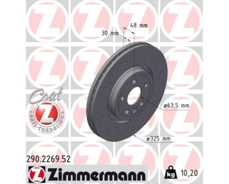 Bromsskiva SPORT COAT Z 290.2269.52 Zimmermann, bild 2