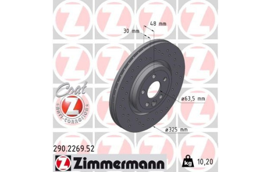 Bromsskiva SPORT COAT Z 290.2269.52 Zimmermann, bild 2