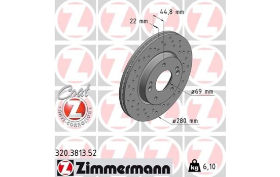 Bromsskiva SPORT COAT Z 320.3813.52 Zimmermann