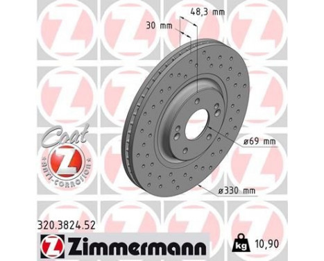 Bromsskiva SPORT COAT Z 320.3824.52 Zimmermann