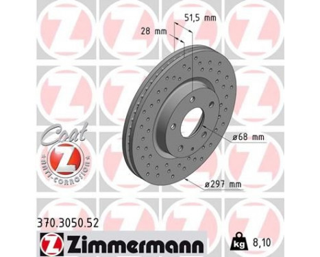 Bromsskiva SPORT COAT Z 370.3050.52 Zimmermann, bild 2