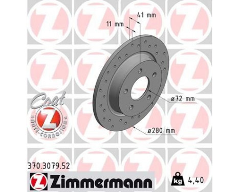 Bromsskiva SPORT COAT Z 370.3079.52 Zimmermann