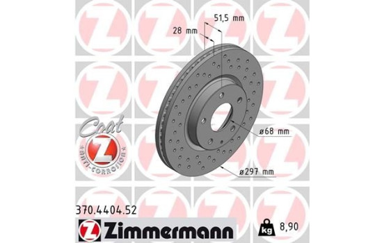 Bromsskiva SPORT COAT Z 370.4404.52 Zimmermann