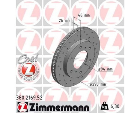 Bromsskiva SPORT COAT Z 380.2169.52 Zimmermann, bild 2