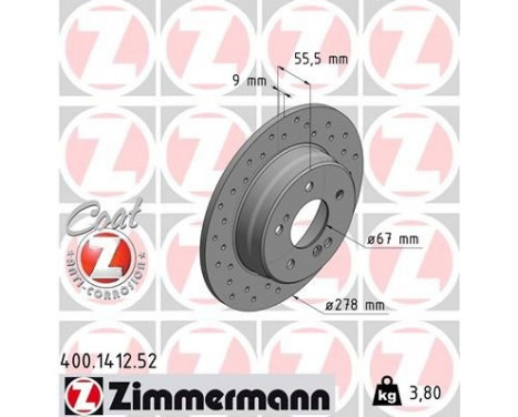 Bromsskiva SPORT COAT Z 400.1412.52 Zimmermann, bild 2