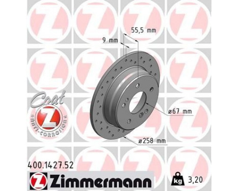 Bromsskiva SPORT COAT Z 400.1427.52 Zimmermann, bild 2