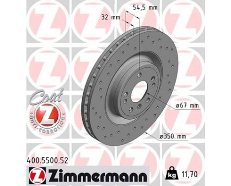 Bromsskiva SPORT COAT Z 400.5500.52 Zimmermann